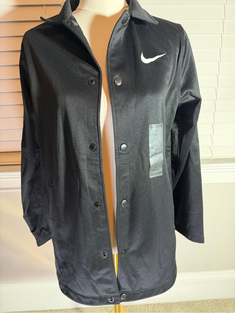 Nike Black Kids Bomber Jacket with White Swoosh
